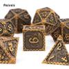 7 Pcs Yellow Dragon Metal Dice Solid Metal Polyhedral Dice Set Suitable for Role-Playing RPG  Board Game Card Game
