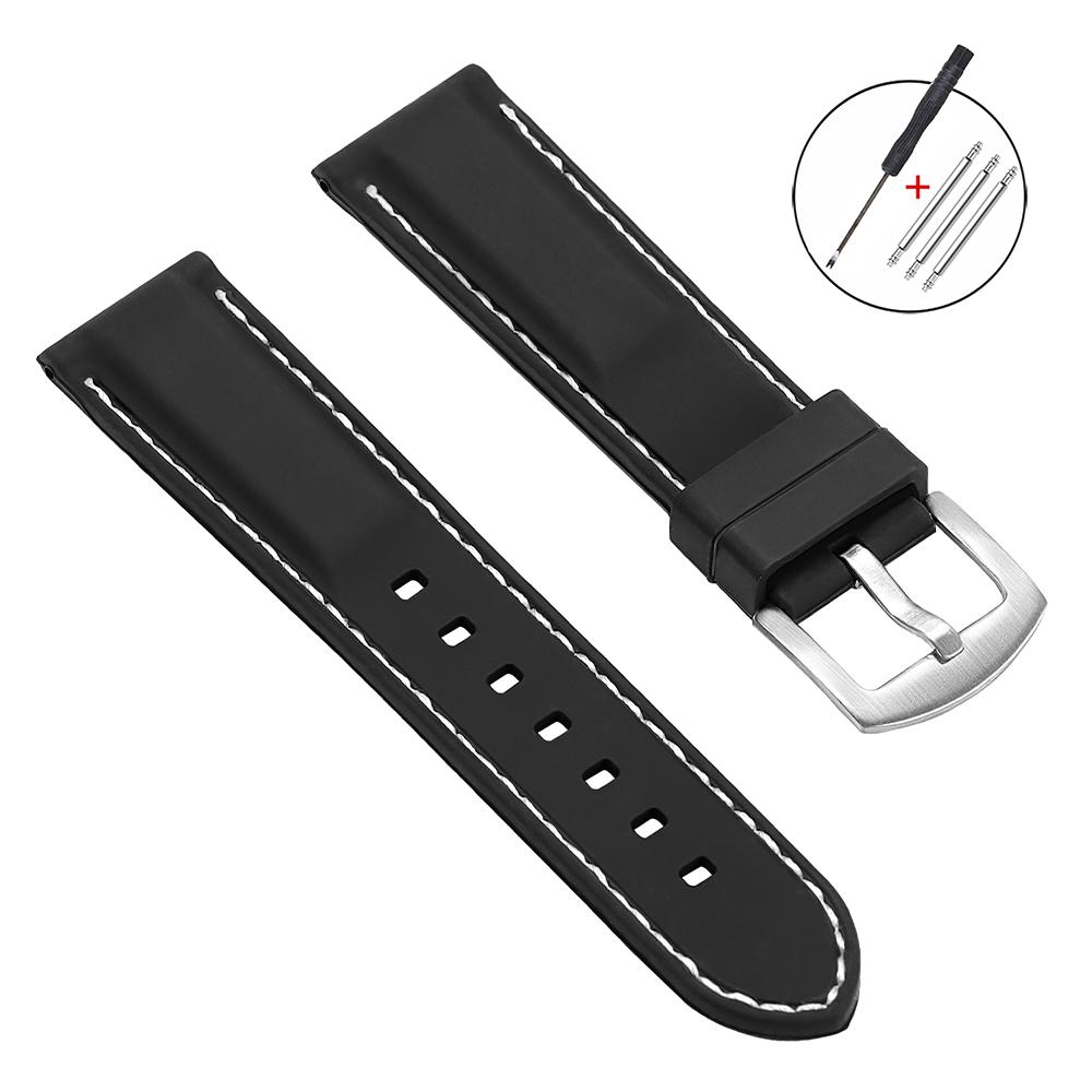 Rubber Watch Band 18mm 20mm 22mm 24mm Wristabnd for Seiko Bracelet Soft Silicone Watch Strap Men Women Sport Waterproof Belt