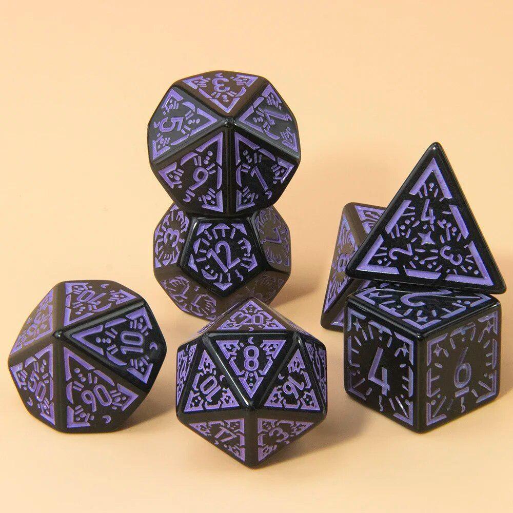 Набор многогранных кубиков DND, 7 шт. D4-D20, удивительные игровые кубики с гравировкой для сувенирных развлечений, ролевых игр, настольная игра