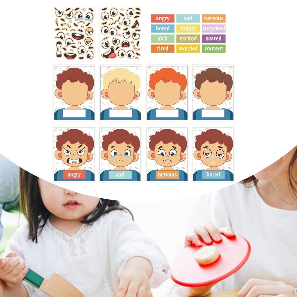Kids Social Emotional Learning Activity Faces Games with Facial Expression Sad Preschool Educational