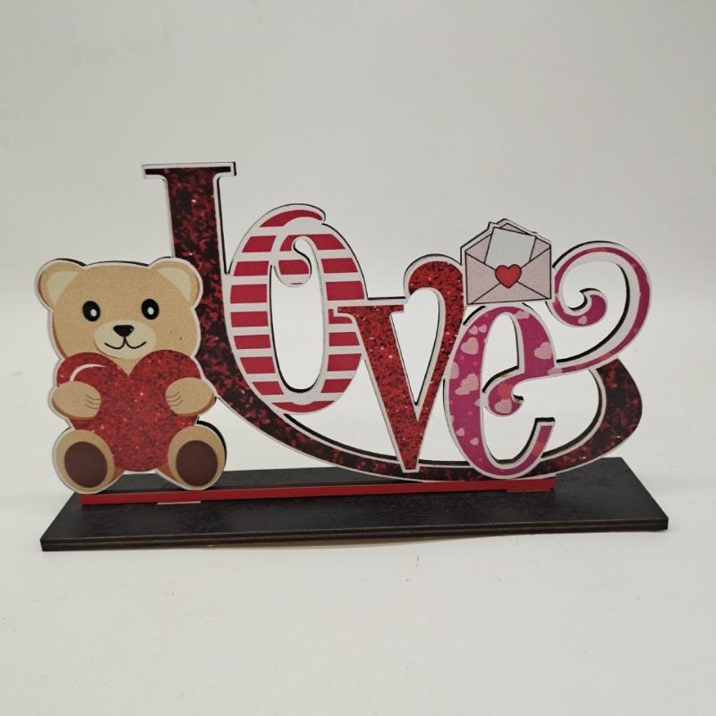 1PC Valentine's Day wooden handicraft ornament love party scene decoration atmosphere