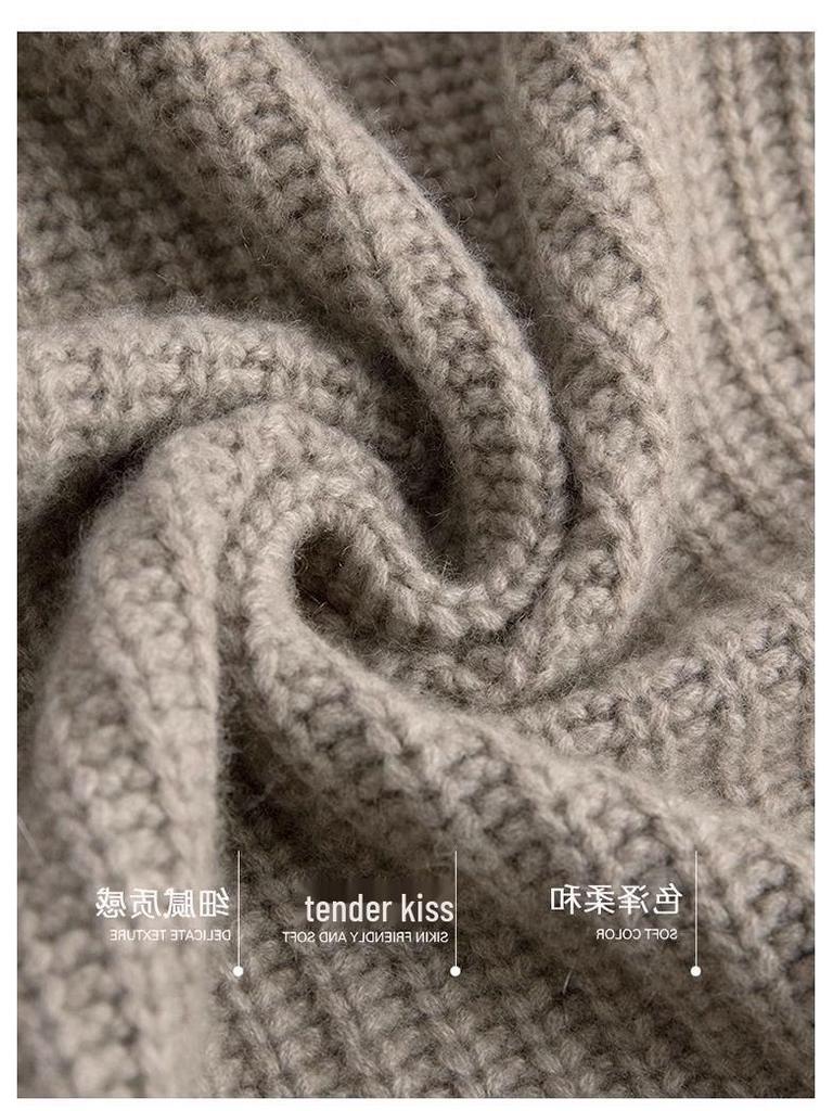 Женский свободный кардиган крупной вязки в корейском стиле, больших размеров - Осенне-зимний модный женский свитеро-пальто средней длины