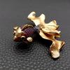 60x50mm Multi Color Cubic Zirconia Pave Gold Plated Goldfish Brooch Pin 