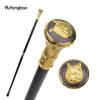 Gold Luxury Wolf Head Totem Relief Walking Cane Fashion Decorative Walking Stick Gentleman Elegant Cosplay Knob Crosier 93cm