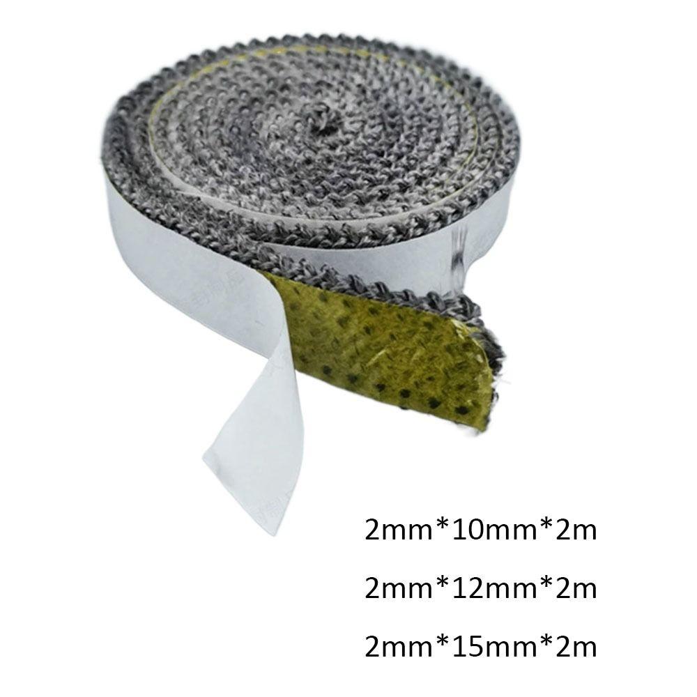 Black Flat Stove Rope Self Adhesive Chimney Door Sealing Cord Stove Heating Fireplaces Part