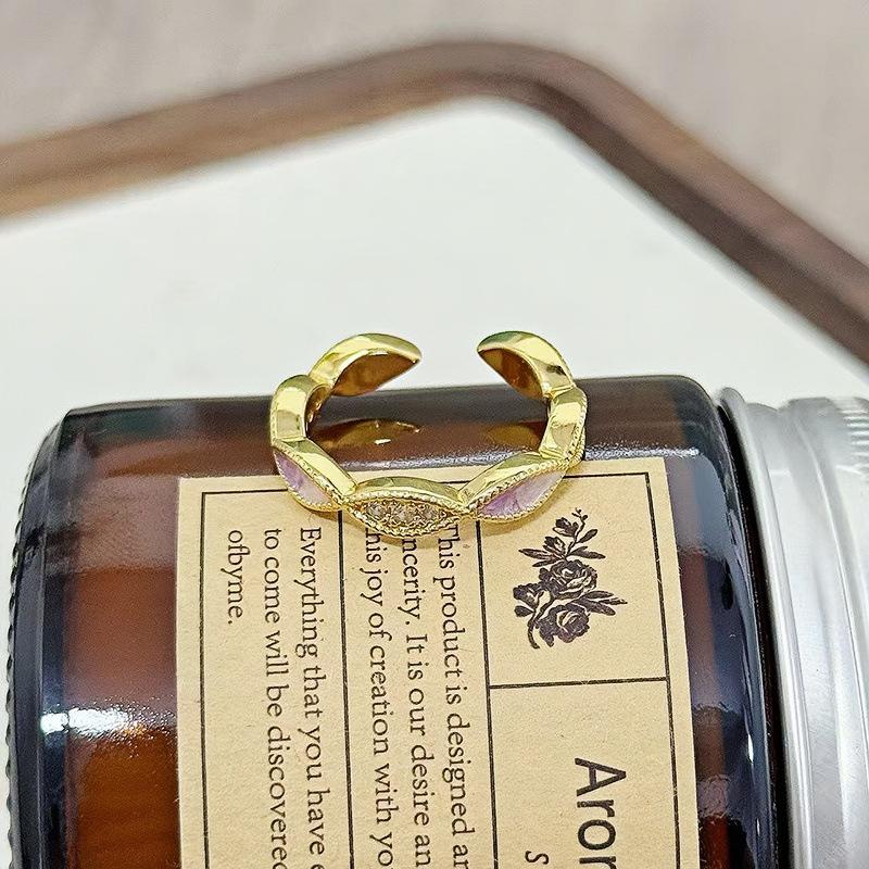 Дворцовый стиль Ретро Милый Крутой Красочный Эмаль Капельная Глазурь Темперамент Кольцо Женское Цветочное Нишевое Кольцо