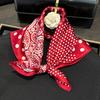 Cashew Nut Polka Dot Red Silk Small Square Scarf Silk Scarf 100% Mulberry Silk Hangzhou Silk 2025