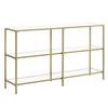 Console Table, Sofa with 3 Shelves, Glass Shelf, 130 X 30 X 73.3 Cm, Metal Frame, Modern, for Bedroom Living Room In the Hallway,