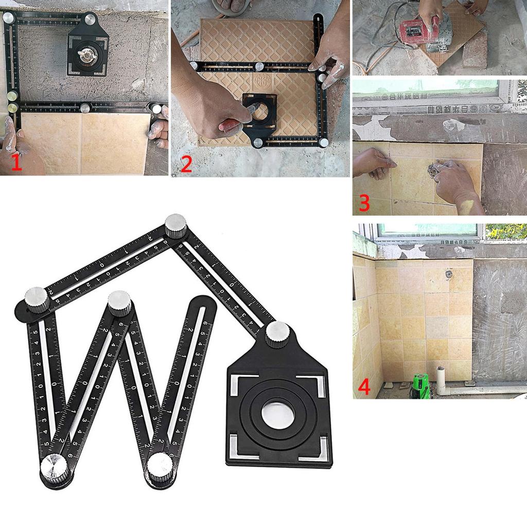 Локатор отверстий для керамической плитки Универсальный резак для отверстий с позиционирующей перфорацией Многофункциональный высокоточный кирпичный артефакт Шестикратная линейка