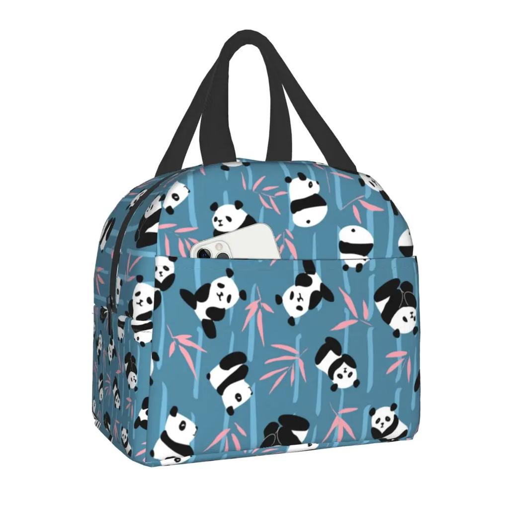 Мультфильм Панда Медведь Изолированный Ланч-Сумка Для Кемпинга Путешествия Водонепроницаемый Охладитель Термальный Ланч-Бокс Для Женщин Детей Школы Работы