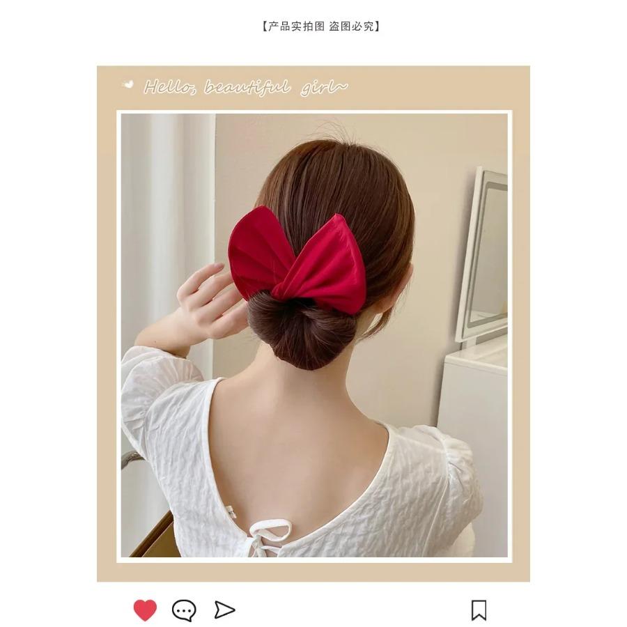 Women's Bow-shaped Hairpin Device Sweet and Lovely Hairpin Fast Hair Bun Hair Styling Tools Braid Hair Accessories