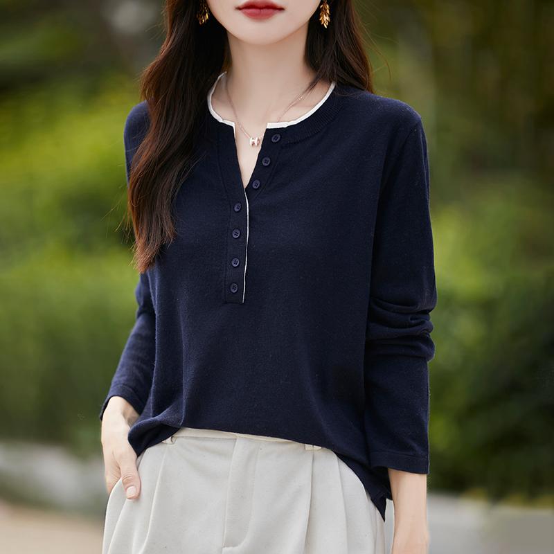 Женский кашемировый свитер Qinghe Cashmere 50% шерсть 50% шелк Женский осенне-зимний кашемировый пуловер Мягкий и теплый