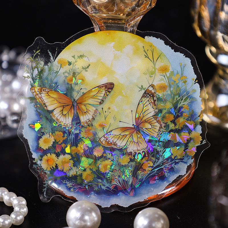 Набор наклеек для книги Yuezhenxiang Retro Flower Moon Handbook - открытка с кукушкой своими руками и креативные детские наклейки