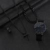 Vintage Diablo Stainless Steel Quartz Watch Set Cross Necklace Ring Bracelet Men's and Women's Watches