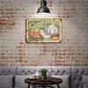 1 Pack Rustic Nostalgic Metal Wall Poster, Weathered Finish, Great Decorative Plate for Bar Coffee Shop Kitchen Restaurant or Living Room