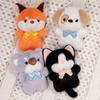 11cm Cartoon Dog Cat Koala Fox Plushie Puppy Pendant Toy Keychain Stuffed Animal Fashion Car Pendant Backpack Pendant