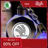 Car Sticker 2025 New LED Car Keyring Octagon Pendant Key Accessories for Skoda Rapid Felicia Kodia Kamiq Yeti Karoq Fabia 2 Supe