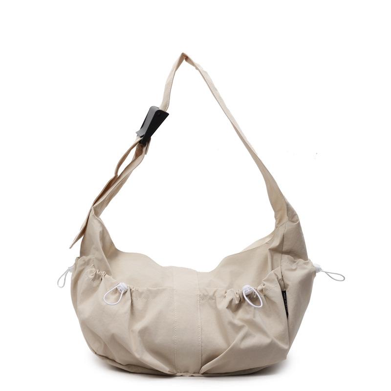 Складная плечевая сумка большой вместимости, легкая сумка-мессенджер на кулиске, простая повседневная сумка-пельмень, сумка для ежедневных прогулок для женщин