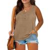 Women Summer Plus Size Sleeveless Casual Solid Color O-Neck T-Shirt Tops Blouse