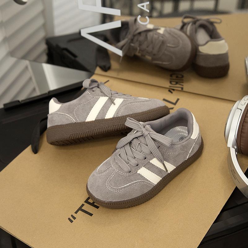 Kids Burgundy Suede Non Slip Casual Retro Sneakers