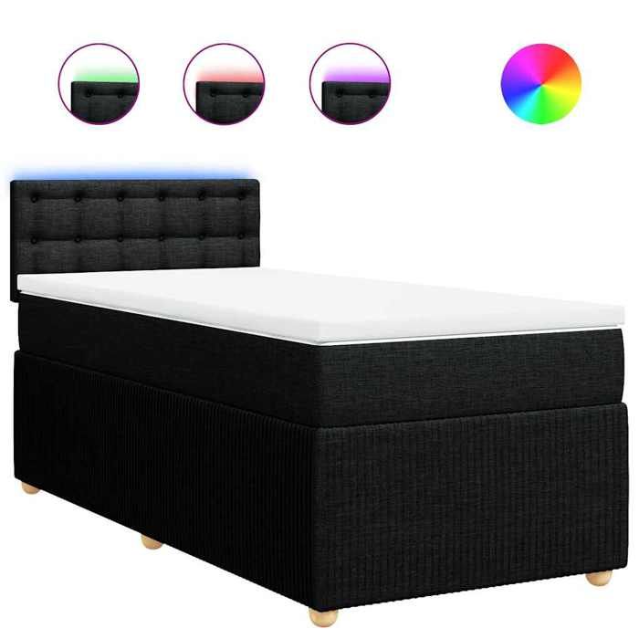 Maison Exclusive - Sommier à lattes de lit avec matelas Noir 100x200 cm Tissu
