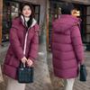 Зима 2024 года, новая мода, свободная съемная шапка, хлопковая одежда, женское среднее и длинное утолщенное теплое хлопковое пальто