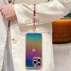 KEYSION Графичный цветной чехол из ТПУ для iPhone 13 14 15 16 17 Pro Max 17 Air 16e 16 Plus Ударопрочная задняя крышка с кристальным браслетом