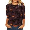 Women's Long Sleeved T-Shirts (women’s) Halloween 3D Digital Printed Personalized Casual Women's Round Neck T-shirt