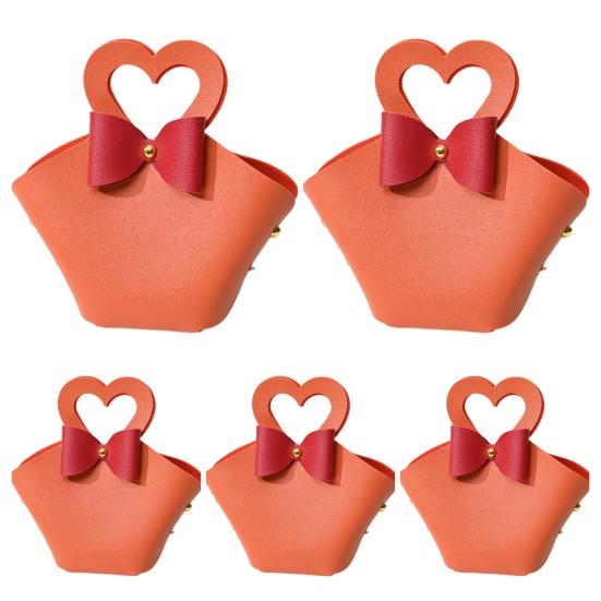 5 шт. подарочный пакет, удобная красочная мини-сумочка из искусственной кожи, сумки для конфет для вечеринок, свадебных украшений