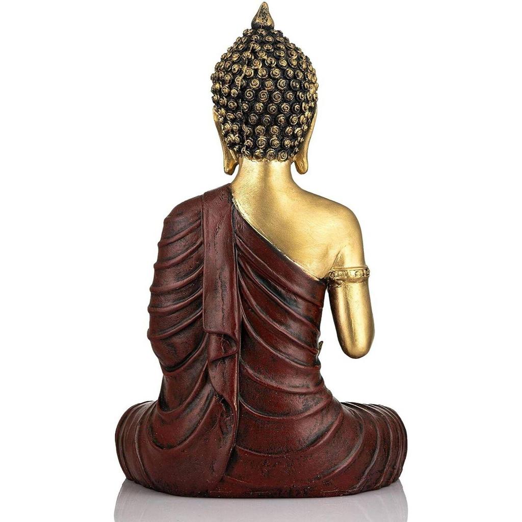 Медитирующий сидящий Будда статуэтка идол домашний декор гостиная подарки декоративная статуэтка - 27 см (Смола, Красный, Золотой)
