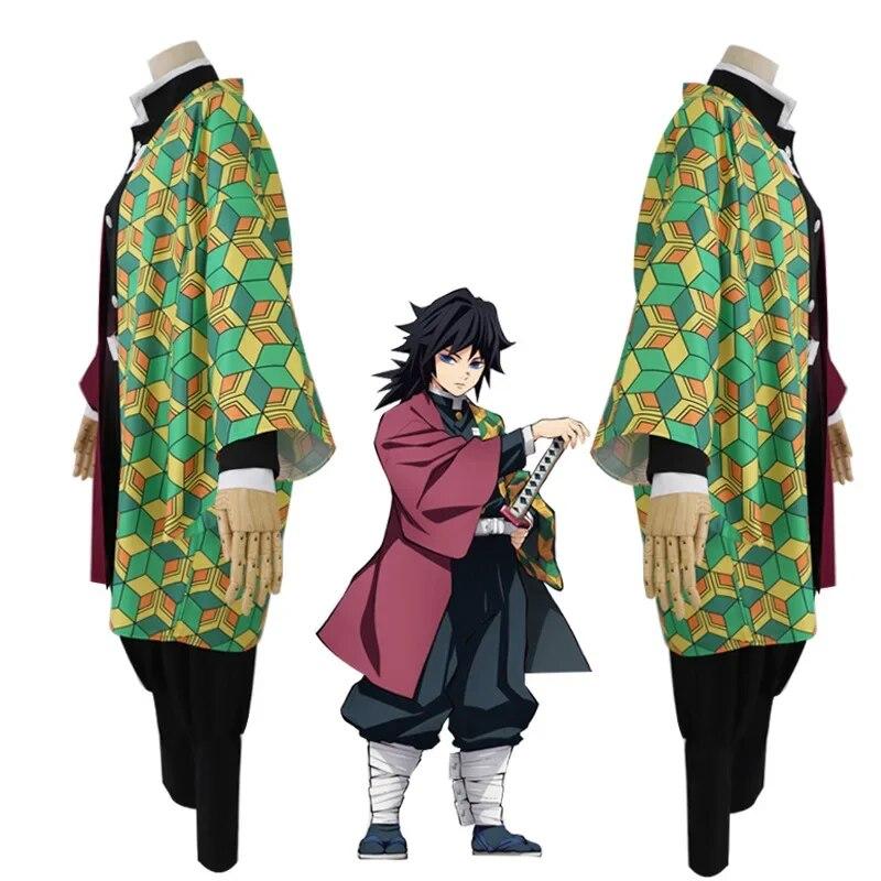 Anime Demon Slayer Kimetsu No Yaiba Tomioka Giyuu Cosplay Costume Men Kimono Uniform Halloween Carnival Party Costumes