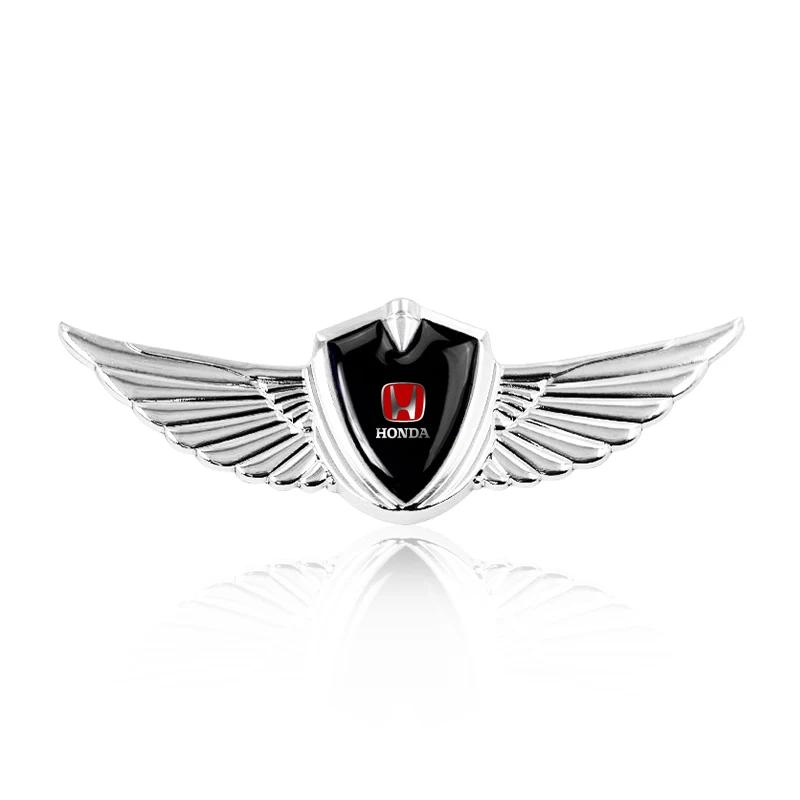 1pcs New Car Badge Metal Wings Body Decoration Sticker Car Goods For Honda Civic xrv hrv crv brv City Accord Fit Jazz Insight