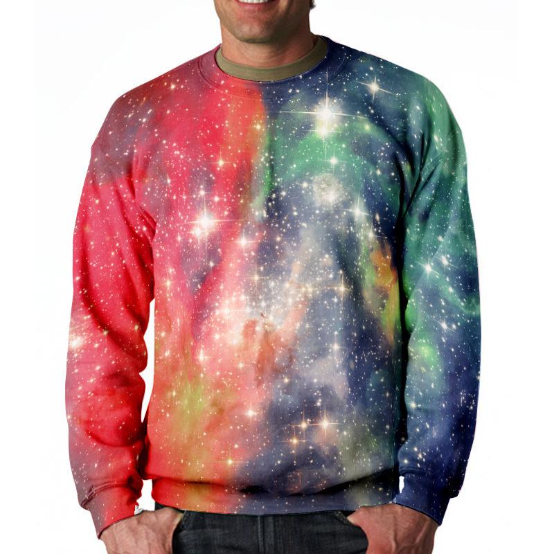 Мужская толстовка с капюшоном Starry Sky Graphic Pattern 3D Printed Top Long Sleeve Oversize Celebrity Neck Pullover Hip Hop Street Men's Clothing