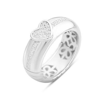 Серебряное кольцо с фианитами, вес изделия 7,3 гр (2161820)