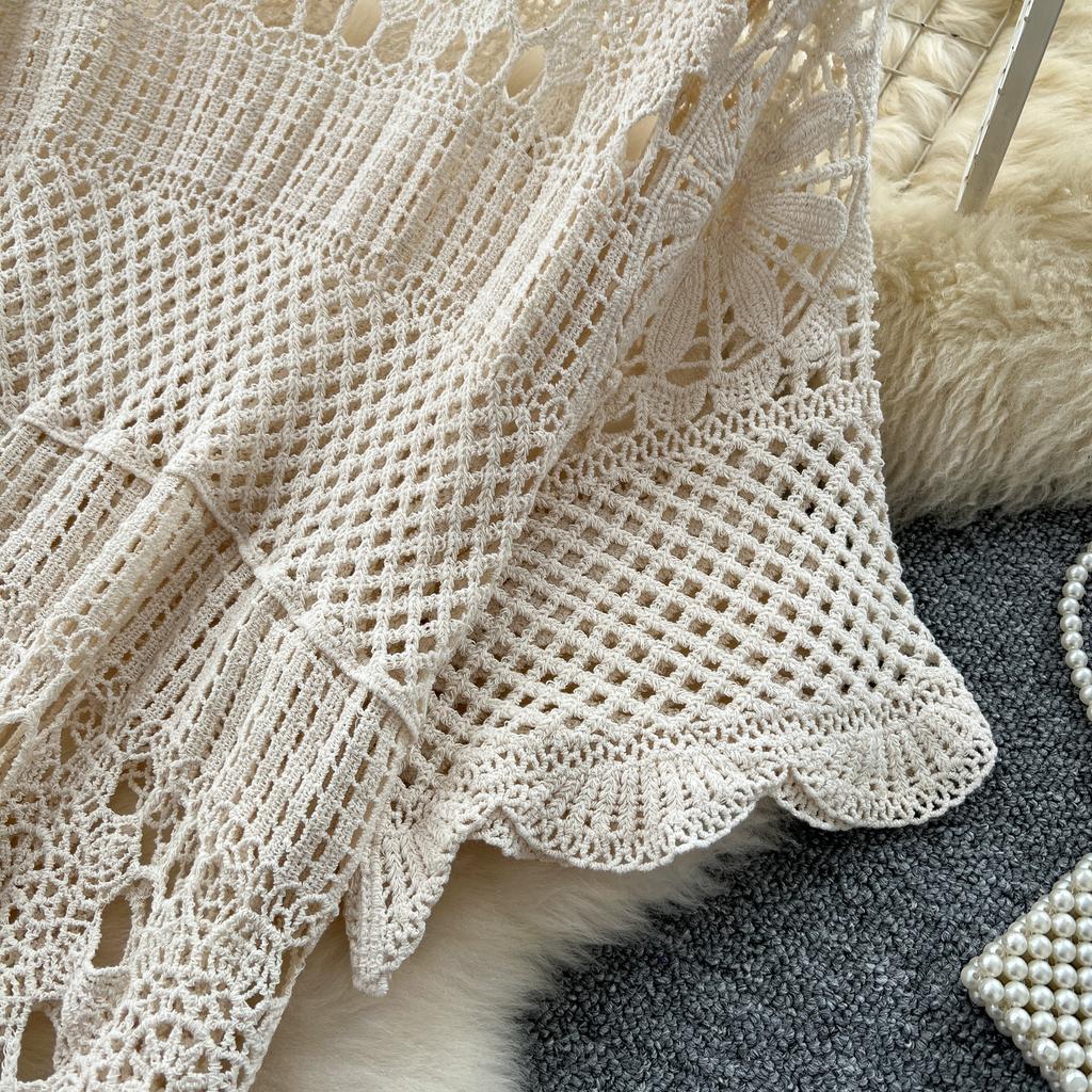 Dimanaf 2025 Новое летнее женское длинное трикотажное платье с рукавами Базовые модные кружевные платья Повседневные свободные