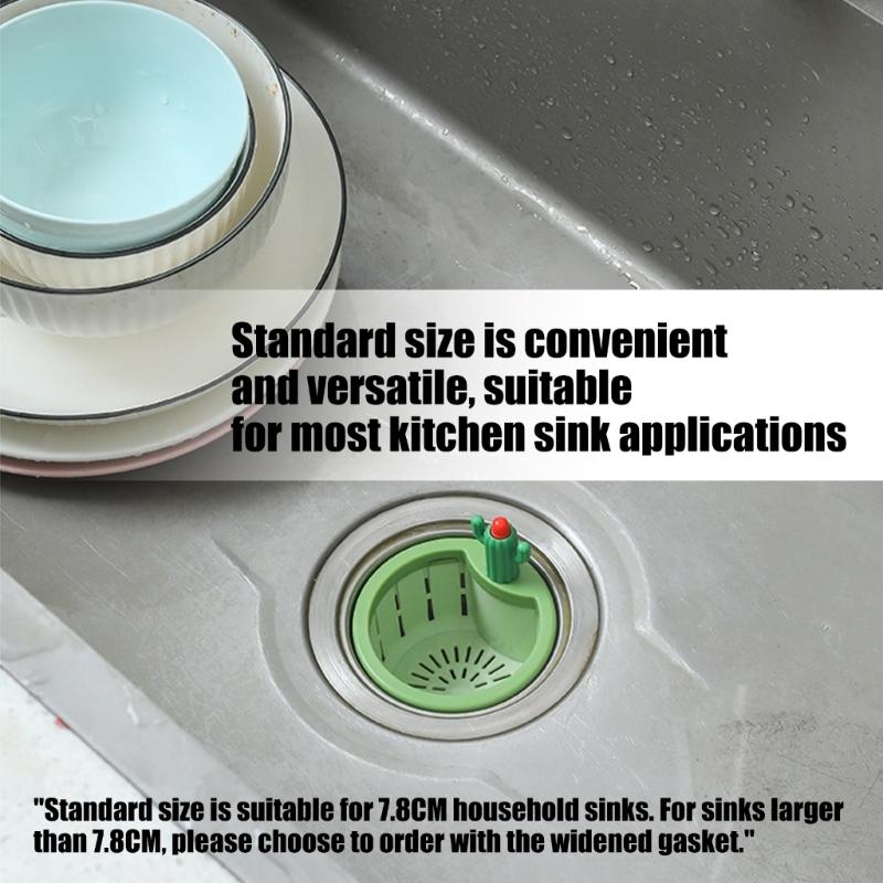 2Pcs Cactus Shaped Press Release Draining Basket Food Waste Catcher Sink Draining Basket Filter Easily to Clean