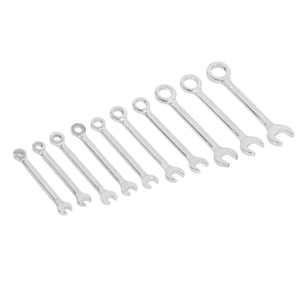 Набор из 10 шт. трещоточных ключей с 72 зубцами, открытых на 15 градусов, комбинированных рожковых ключей с двойной головкой 4?11мм