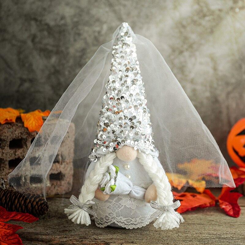 Wedding Gnome Bride & Groom,MR.&MRS.Gift For Wedding And Engagement , Anniversary Presents,Valentine's Day,Home Collectible Figurines