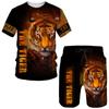 Animal Tiger 3D Print T-Shirts Shorts Sets Men's Tracksuits Fashion Oversized Short Sleeve T Shirt Pants Set Man Suits Clothing