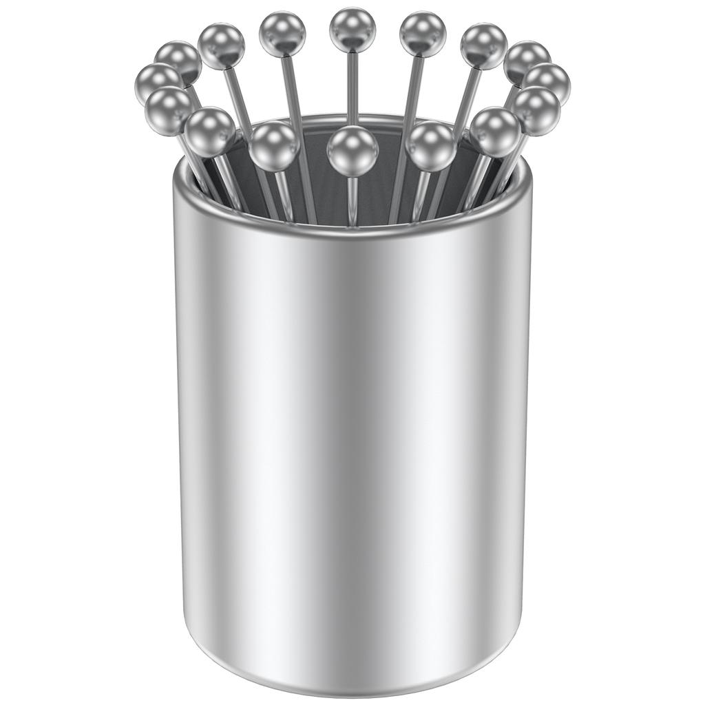 20/12pcs Cocktail Picks Stainless Steel Skewers Bar Tool Drink Stirring Sticks Reusable Cocktail Stick for Appetizer Fruit Picks