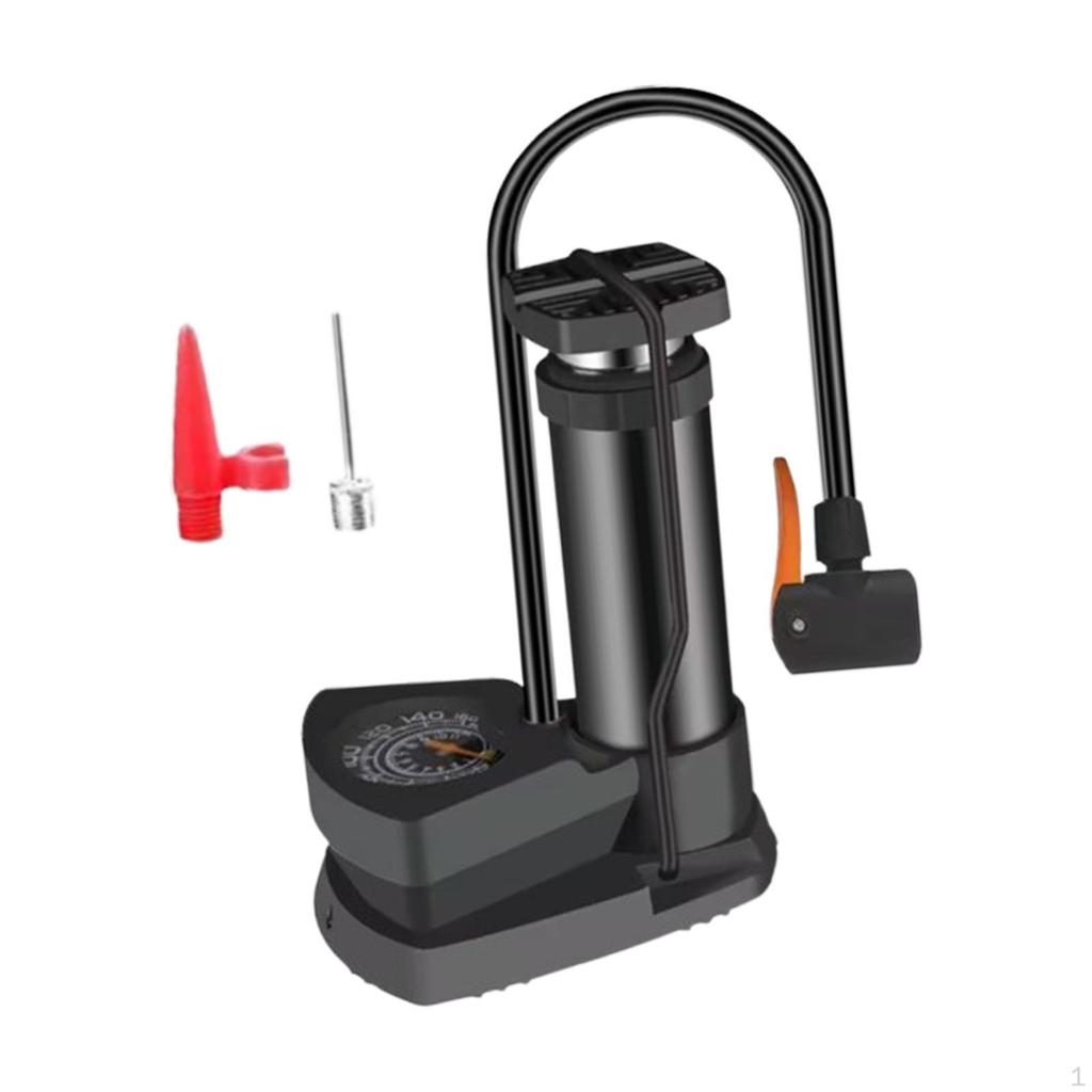 Велосипедный напольный насос, ножной насос, компактный насос для шин, мяч, воздушный насос, с манометром для плавания