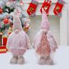 Pink Christmas Gnome Faceless Santa Dolls Forest Old Man Tomte Figures Home Room Decoration Ornaments Decor New Year Gift Kids