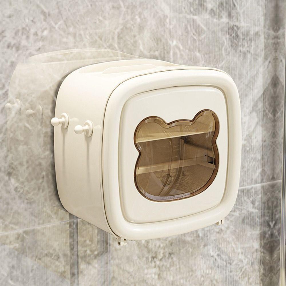Wall Mounted Roll Paper Tube Box Waterproof Washcloth Storage Box Durable Toilet Paper Box Home