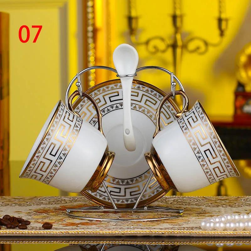 European Royal Coffee Cups,Lover Couple Mugs Bone China Ceramic Tea 2 Cup 2 Saucer Set Advanced Porcelain Mug For Afternoon Tea