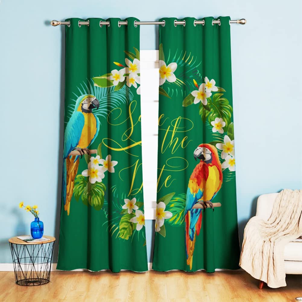 Ботанический попугай Листья Фермерский дом Стиль Кантри Оконные Шторы Панели Гостиная Затемняющие Шторы Шторы Cortinas