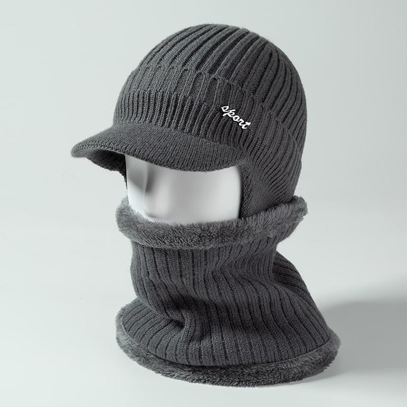 Новые зимние шапки на меховой подкладке, стильный теплый вязаный комплект, шапки для мужчин и женщин, классическая вязаная шапка, уличные наушники, шапки