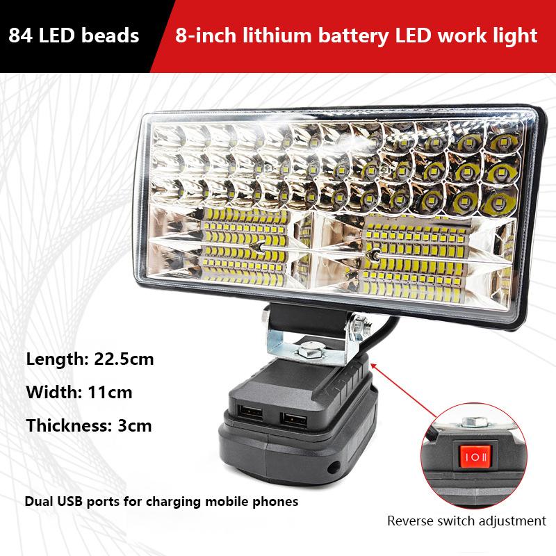 8Inch Led Light Portable Spotlights Cordless Outdoor Work Fishing Handheld Emergency Tool Light