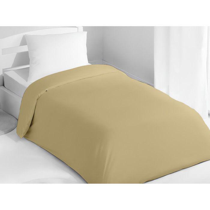 Пододеяльник 140x200 см однотонный хлопок бежевый