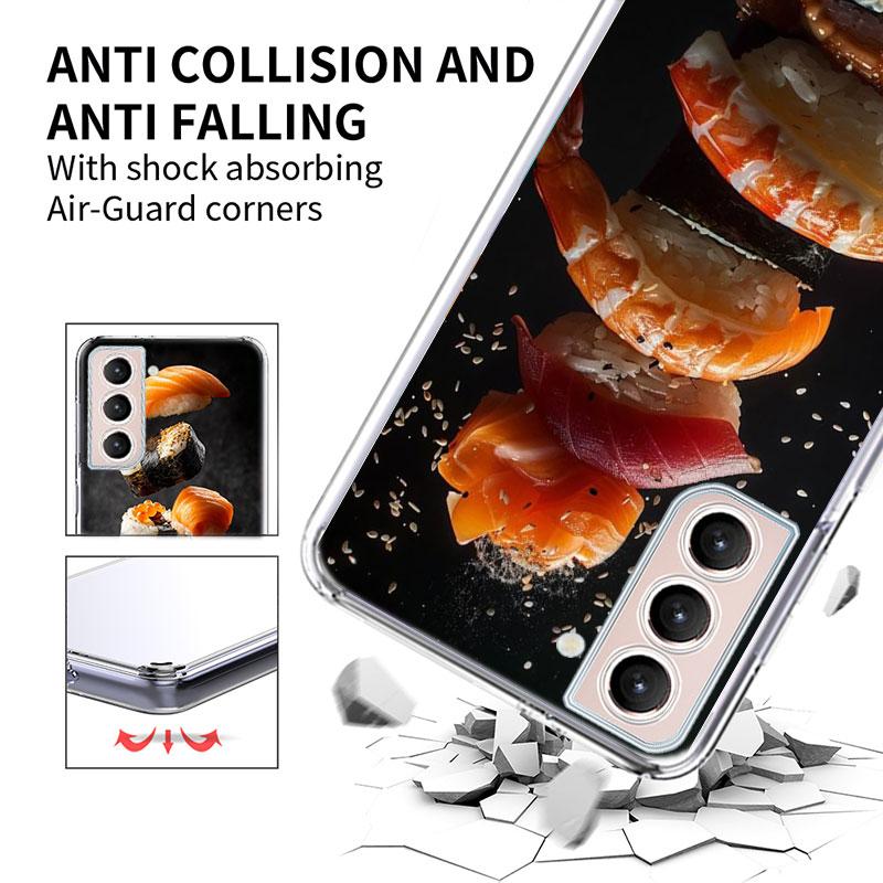 Sushi in the Air Phone Case for Samsung A16 A17 A26 A36 A56 A57 A55 A54 A37 A15 A25 A35 A14 A24 A34 Galaxy Note 20 10 A07 A06 A0