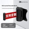 Wall-Mounted Stainless Steel Retractable Queue Barrier with Railing and Warning Tape